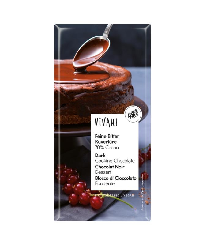 Vivani Vivani Kuvertüre schmelzende Schokolade rein bio (200 gr)
