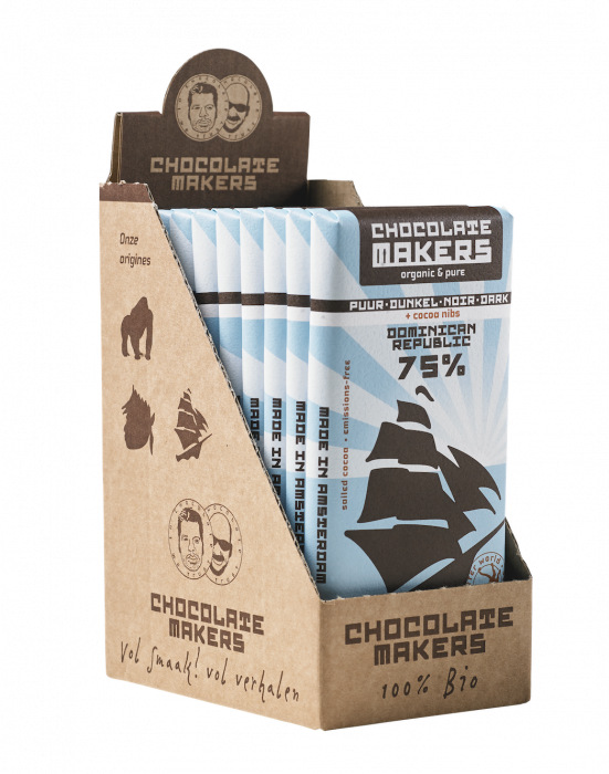 Chocolatemakers Tres hombres 75% Bio-Kakaosnibs (80 gr)