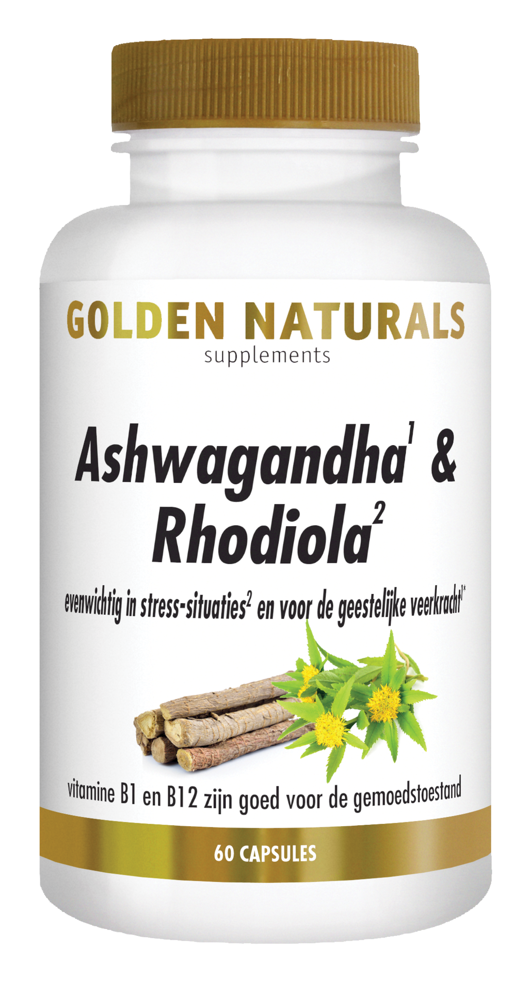 Golden Naturals Ashwagandha & Rhodiola (60 VCaps)