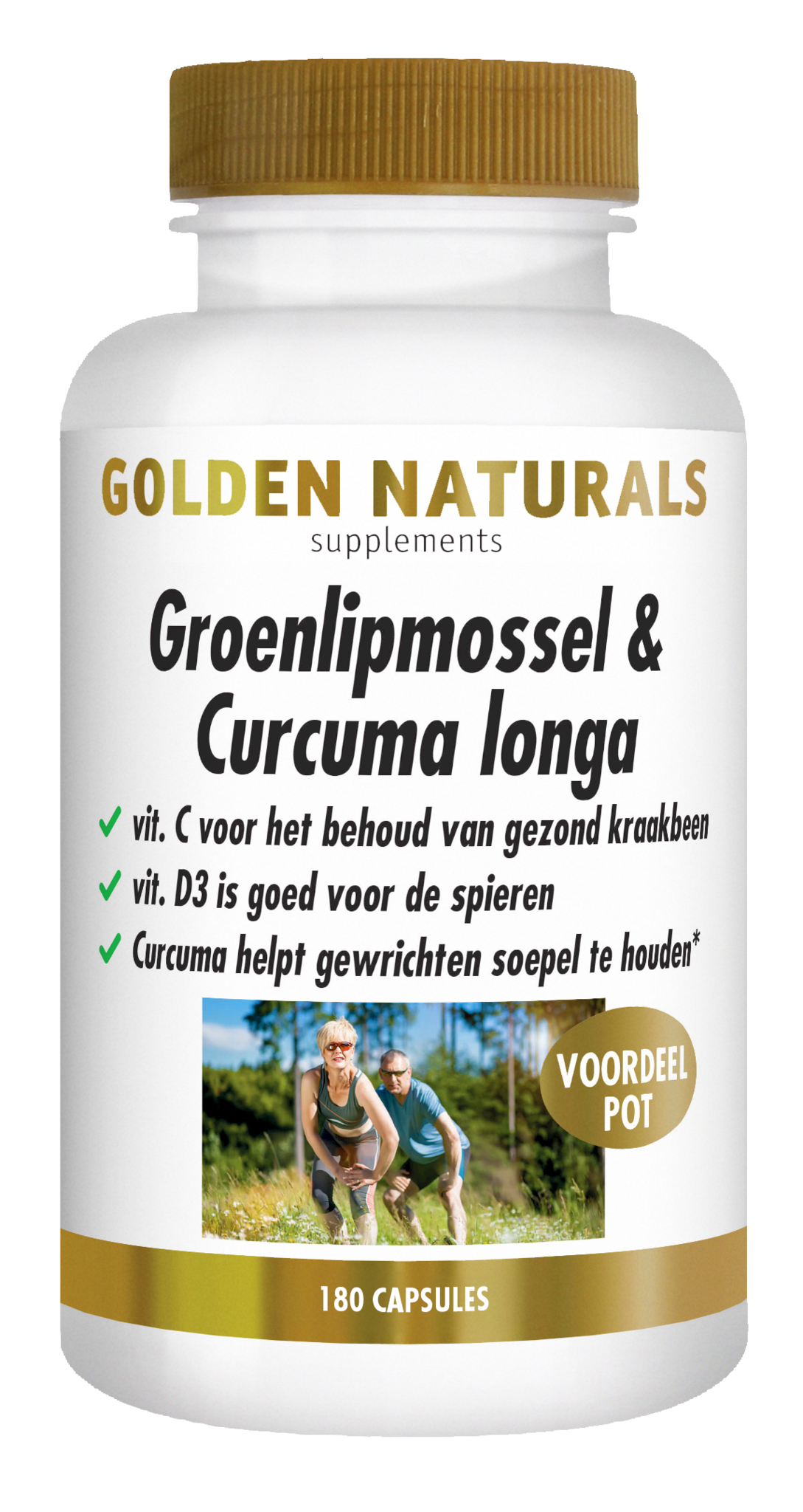 Golden Naturals Grünlippmuschel & Kurkuma longa (180 Caps)