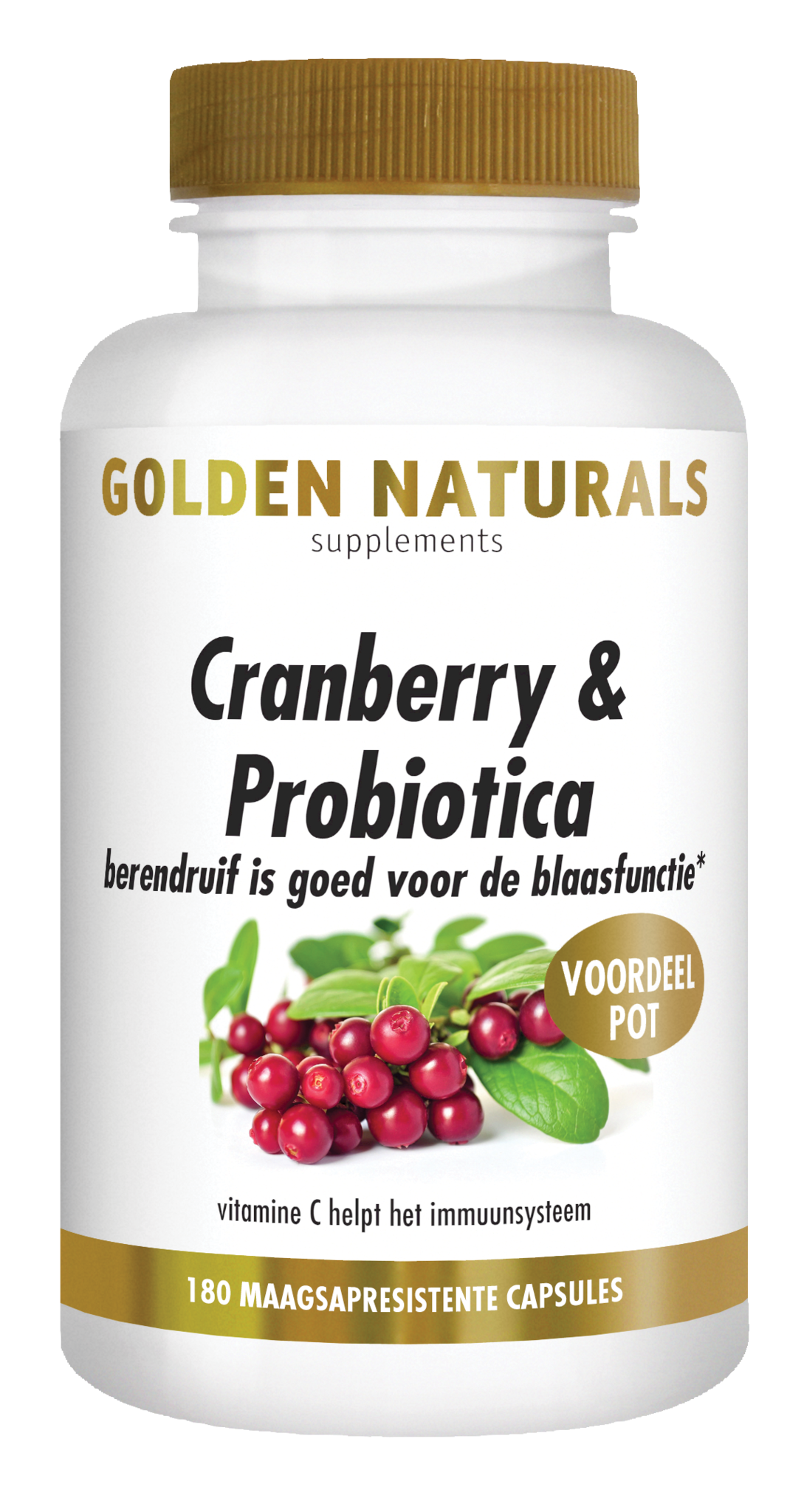 Golden Naturals Cranberry & Probiotika (180 VCaps)