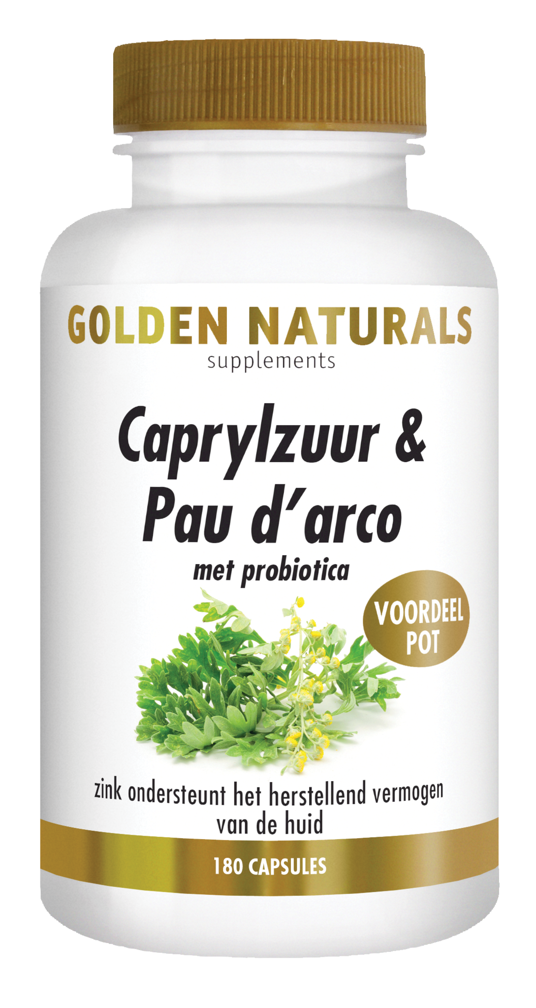 Golden Naturals Golden Naturals Caprylsäure & Pau d'arco mit Probiotika (180 vegetarische Kapseln)