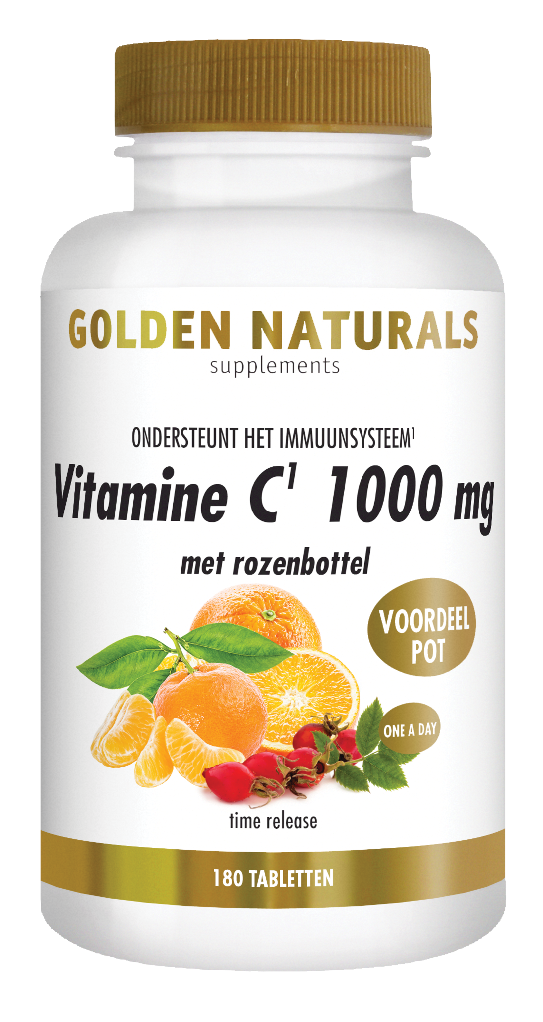 Golden Naturals Vitamin C 1000 + Hagebutte (180 Tab)
