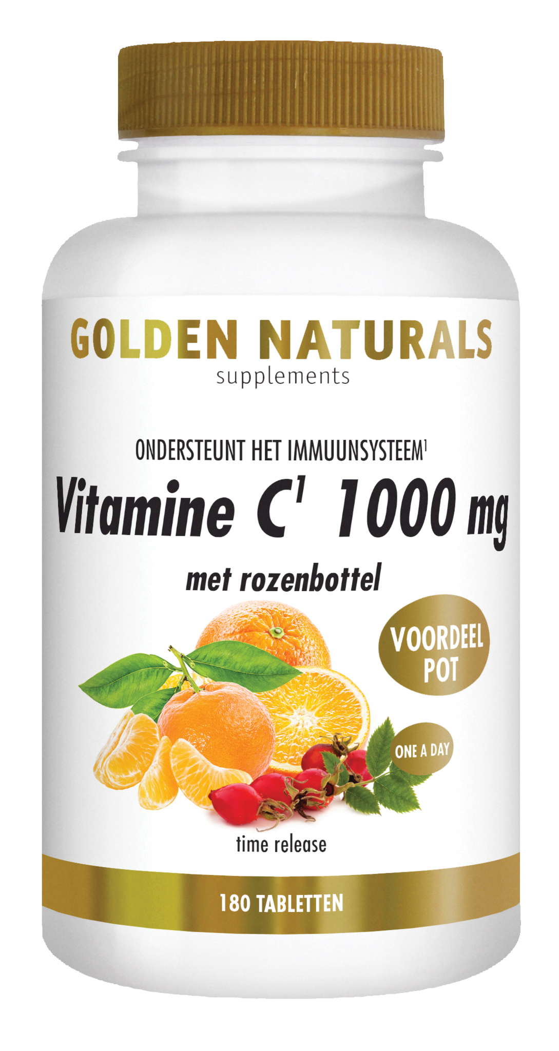 Golden Naturals Golden Naturals Vitamin C 1000 + Hagebutte (180 Tabletten)