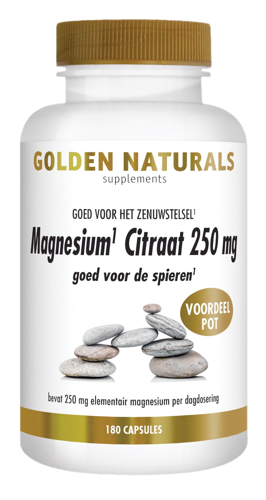 Golden Naturals Magnesiumcitrat 250 mg (180 VCaps)