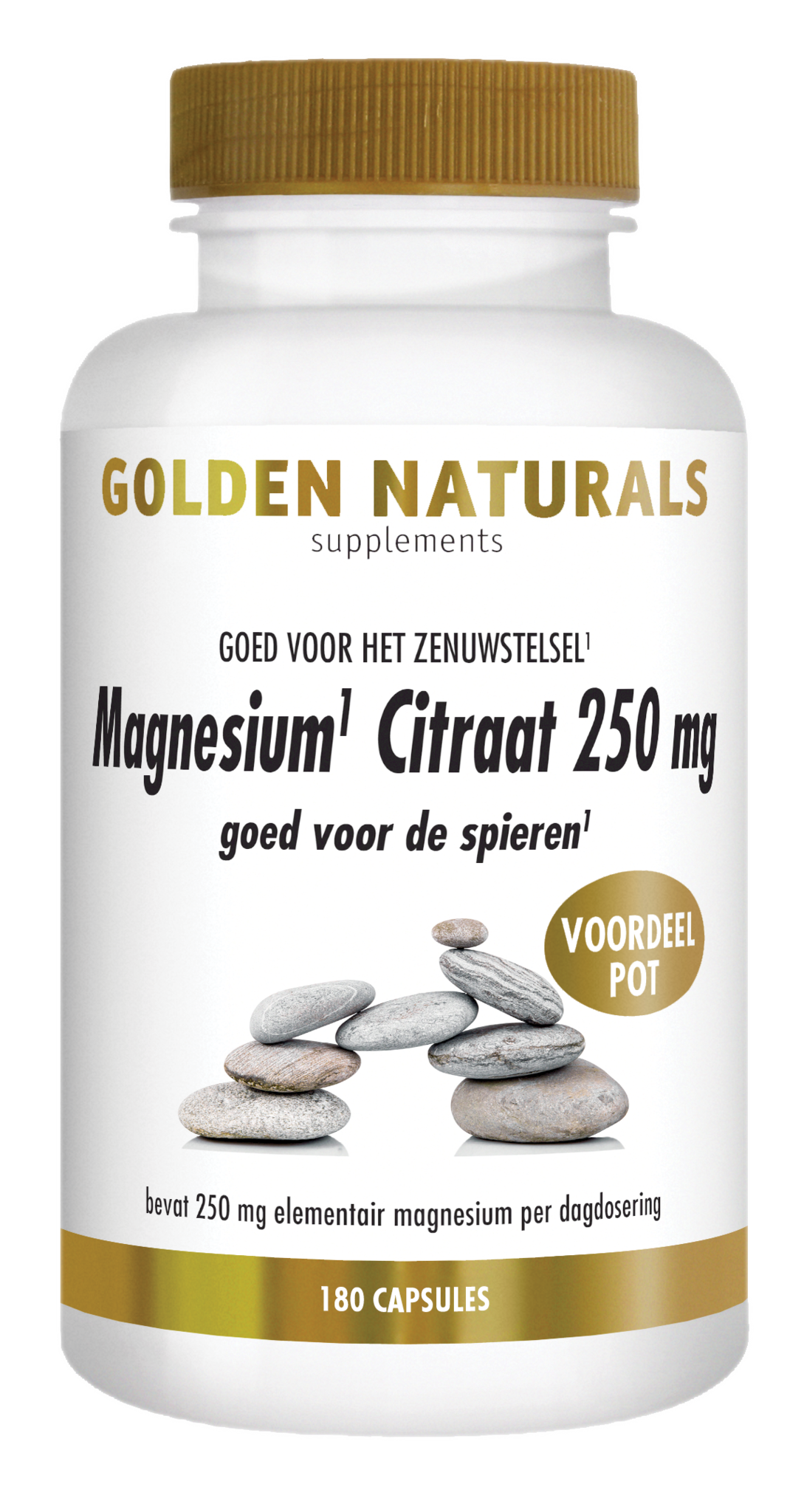 Golden Naturals Golden Naturals Magnesiumcitrat 250 mg (180 vegetarische Kapseln)