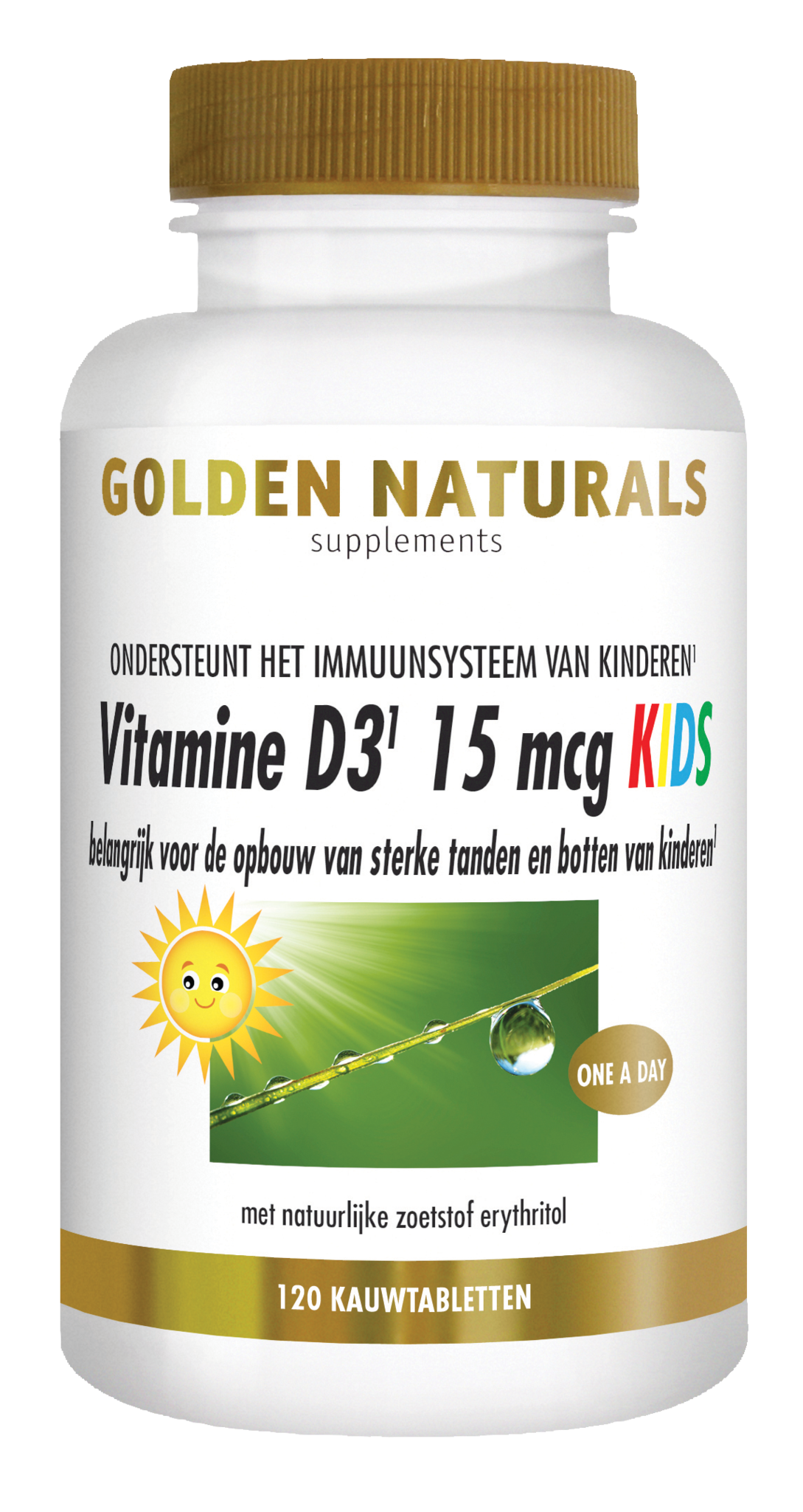 Golden Naturals Vitamin D3 15µg Kinder (120 Kautab)