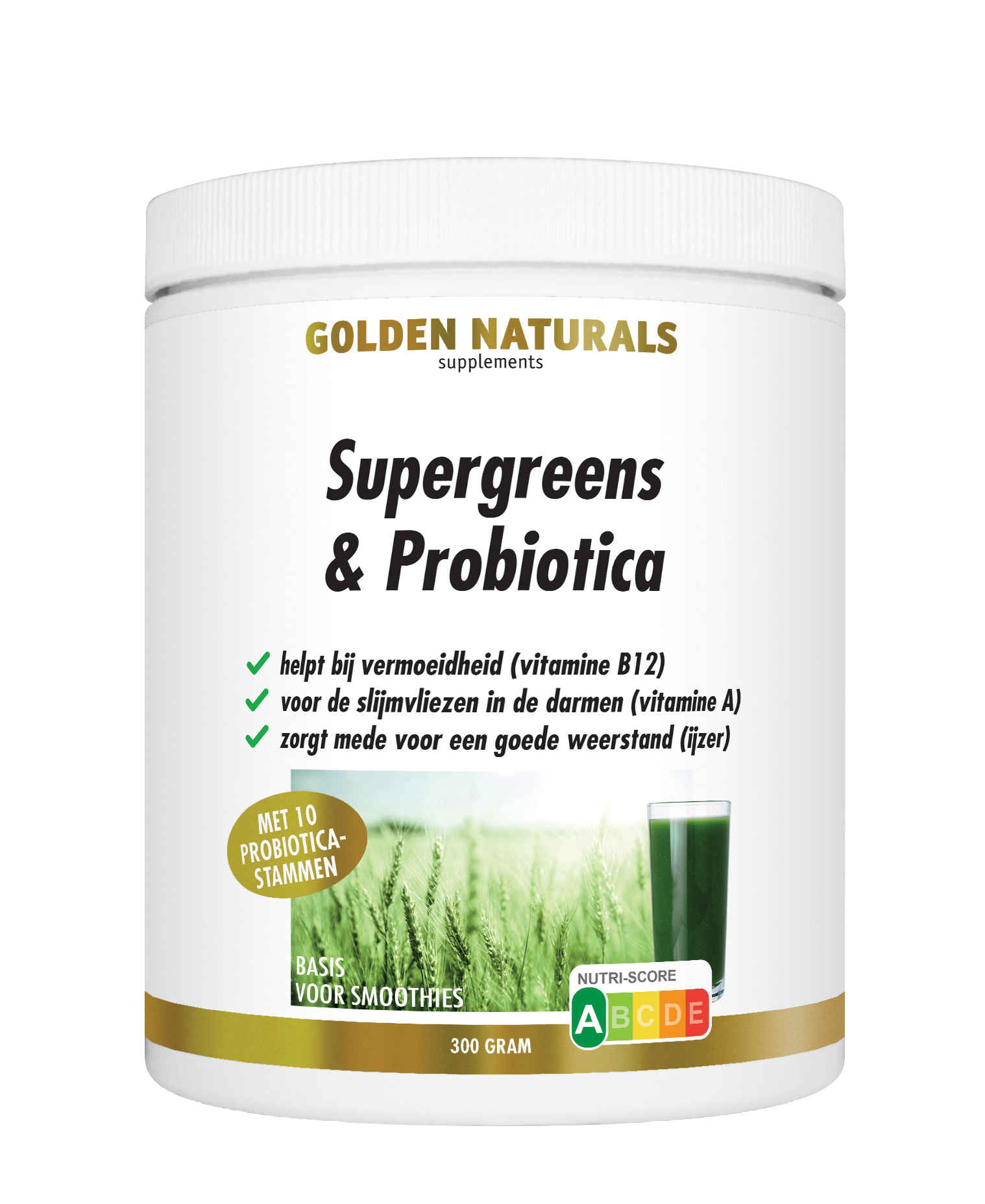 Golden Naturals Supergreens und Probiotika (300 Gramm)