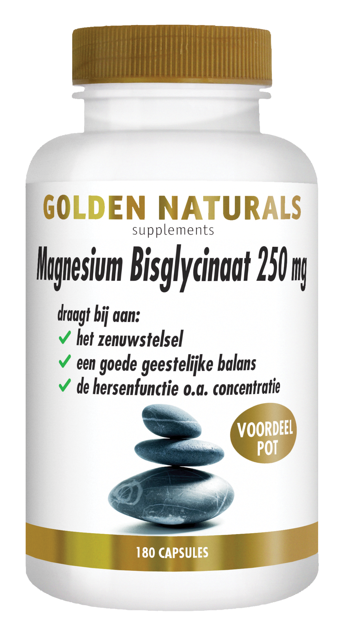 Golden Naturals Magnesiumbisglycinat 250 mg (180 VCaps)