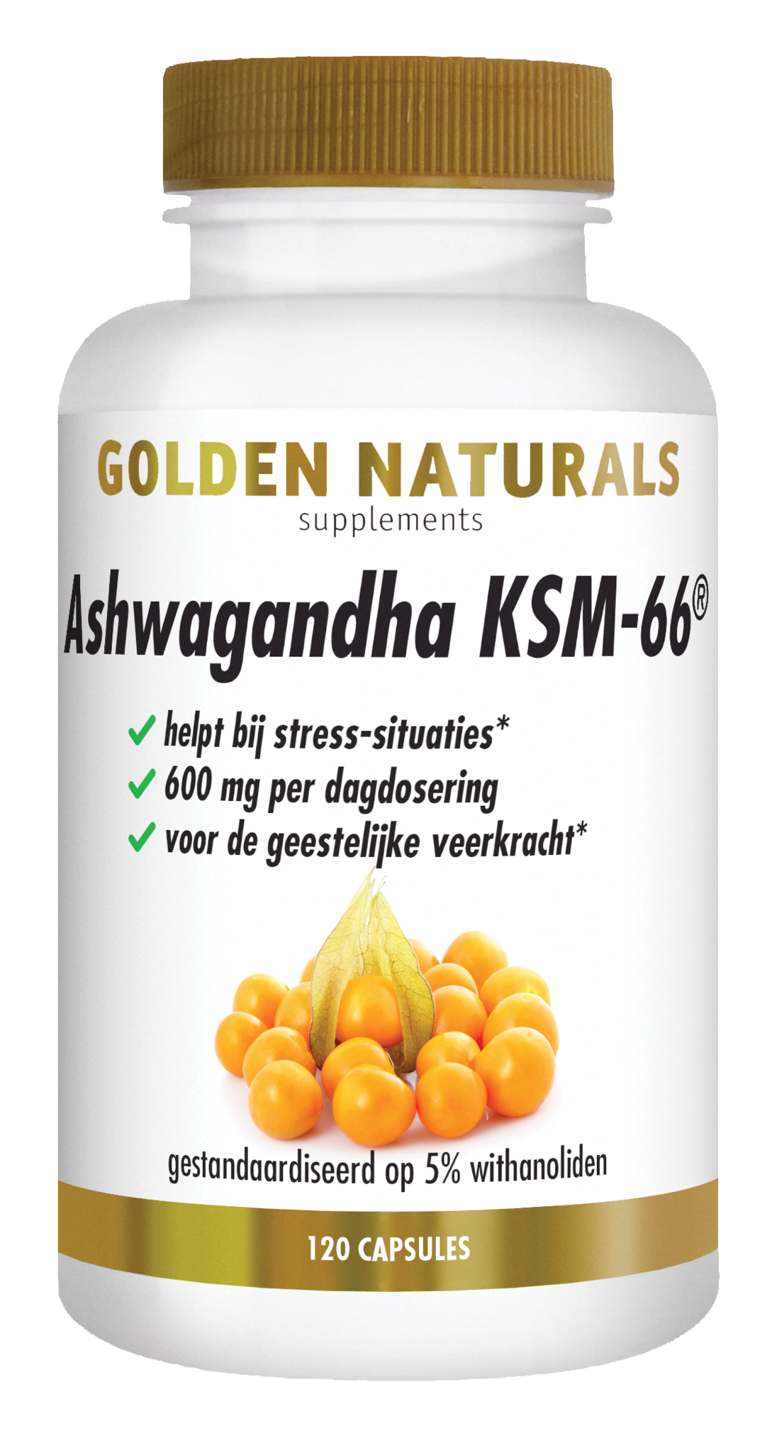 Golden Naturals Ashwagandha KSM-66 (120 VCaps)