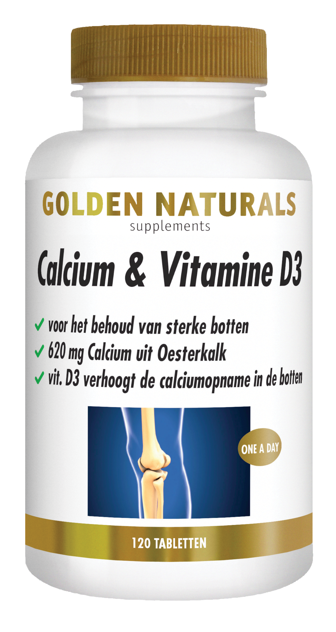 Golden Naturals Golden Naturals Calcium & Vitamin D3 (120 Tabletten)