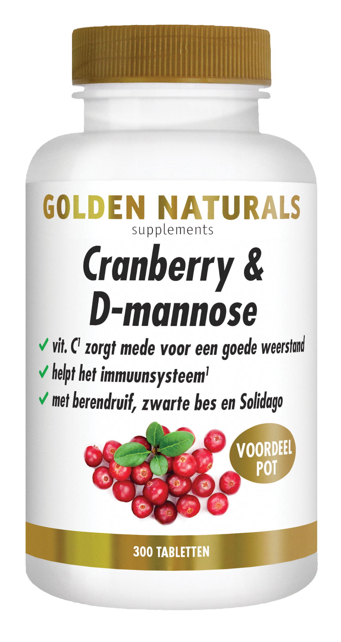 Golden Naturals Golden Naturals Cranberry & D-Mannose (300 Tabletten)