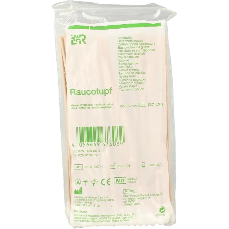 Lohmann & Rauscher Wattestäbchen kleine Spitze Holz 15 cm 100 Stück