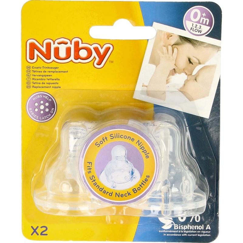 Nuby Silikonsauger 3 Positionen 2 Stück