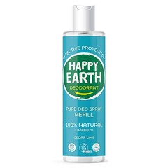 Happy Earth Reines Deospray Zedern-Limetten-Nachfüllpackung 300 Ml
