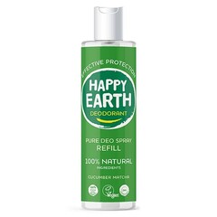 Happy Earth Reines Deospray Gurken-Matcha-Nachfüllpackung 300 Ml