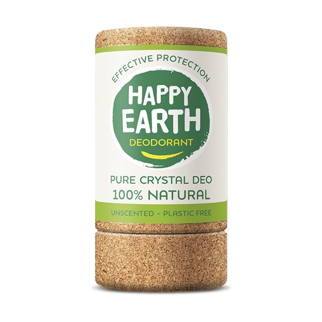 Happy Earth Reines Kristall-Deo ohne Duft 90 Gramm