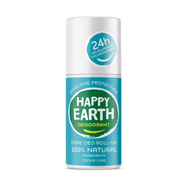 Happy Earth Happy Earth Pure Deo-Rolle auf Zedern-Limette 75 Ml