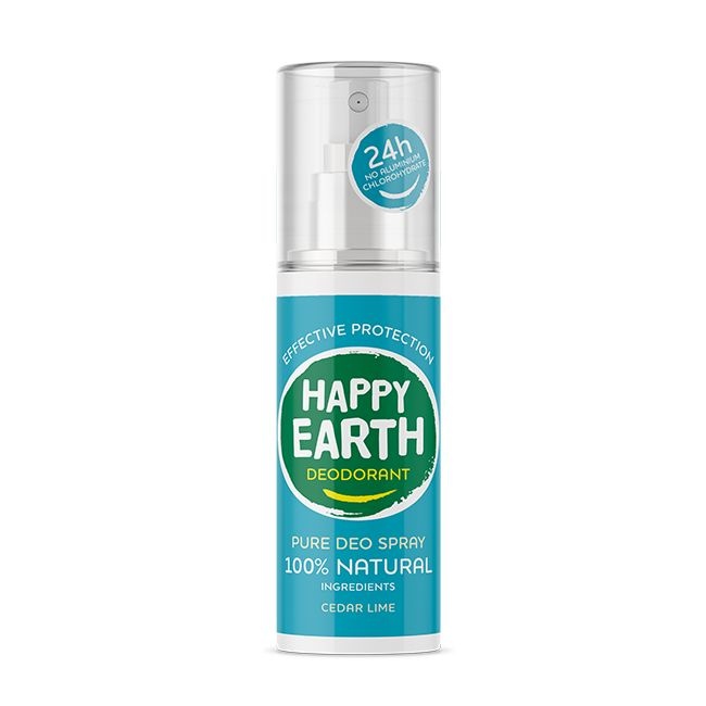 Happy Earth Pures Deospray Zedern-Limette 100 Ml