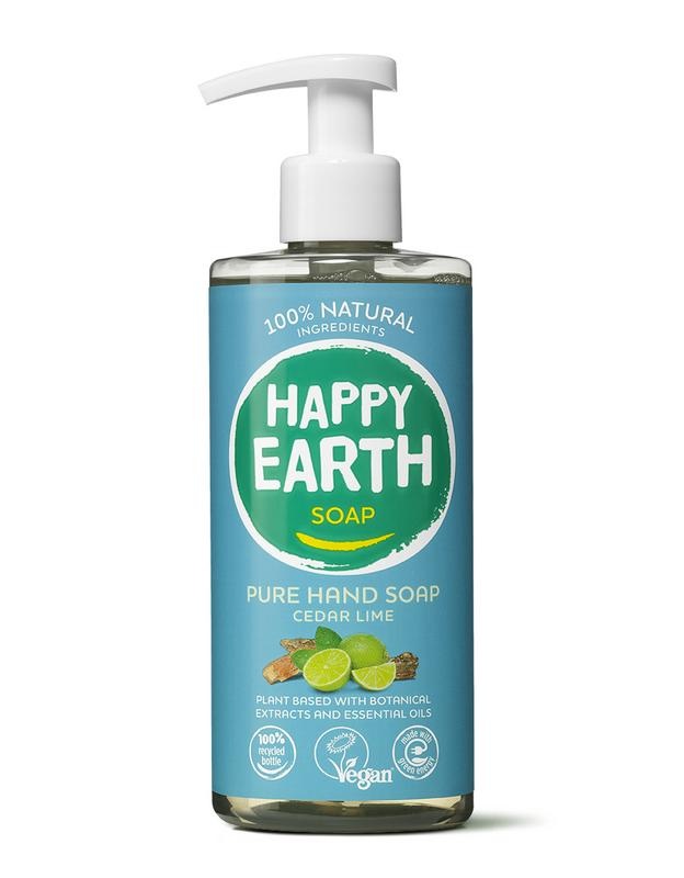 Happy Earth Reine Handseife Zedern-Limette 300 Ml