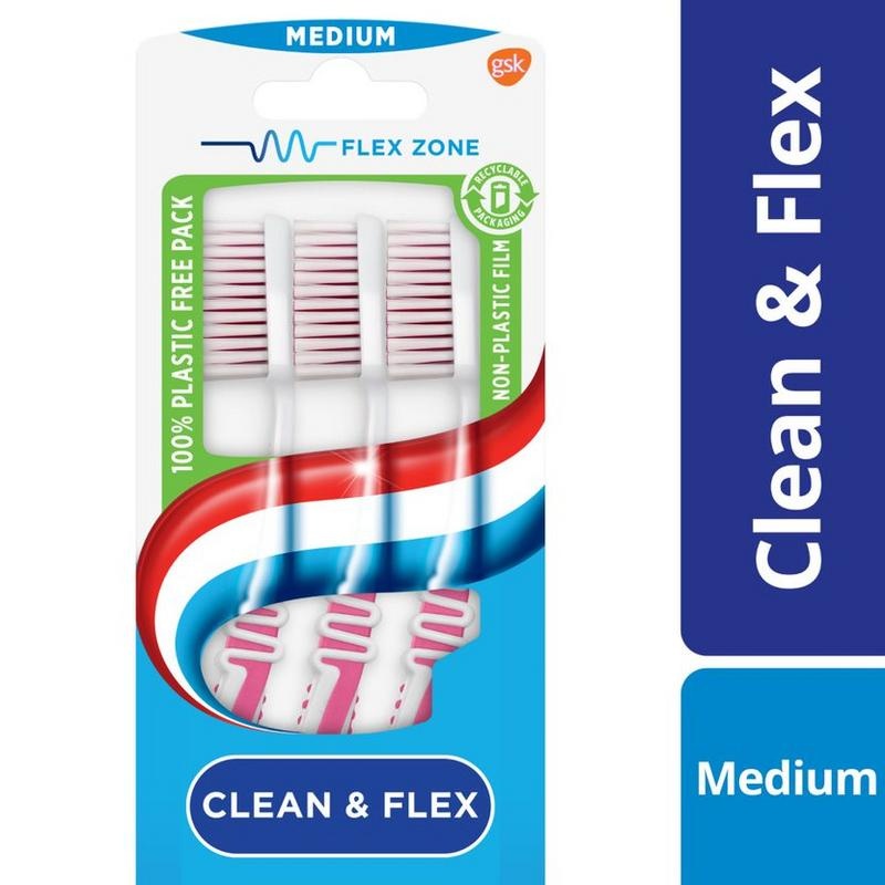 Aquafresh Zahnbürste clean & flex medium 3 Stück
