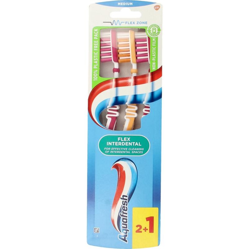 Aquafresh Zahnbürste zwischendurch sauber 3 Stück