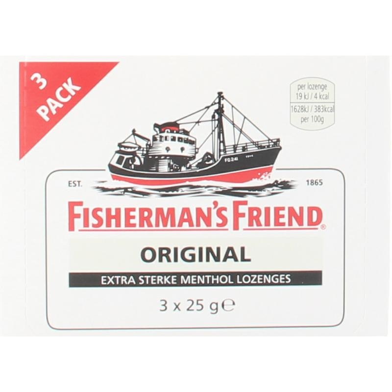 Fishermansfriend Original extra starke 3 Packungen mit 3 x 25 Gramm 3 x 25 Gramm