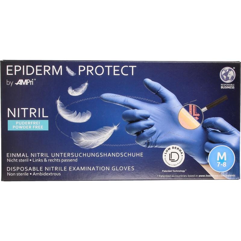 Epidermprotect Nitril-Untersuchungshandschuh puderfrei M blau 100 Stück