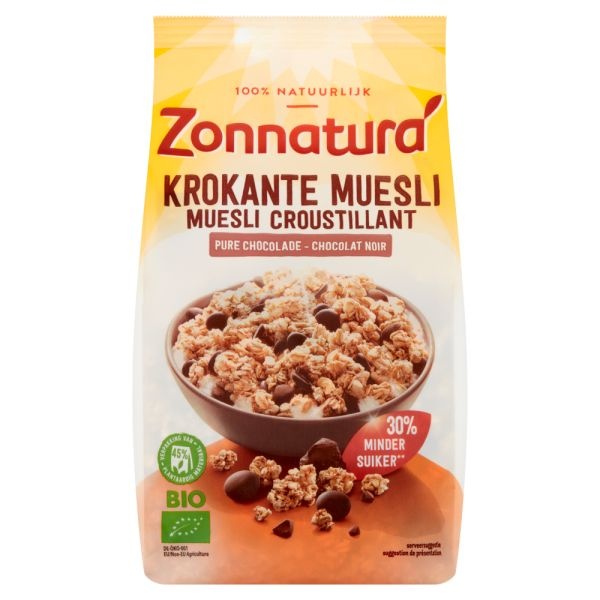 Zonnatura Zonnatura Knusprige Müsli-Schokolade 375 Gramm