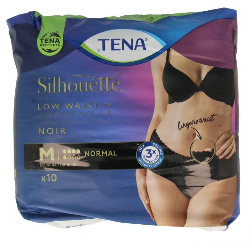 Tena Tena Silhouette normale niedrige Taille schwarz Grösse M 10 Stück 10 Stück