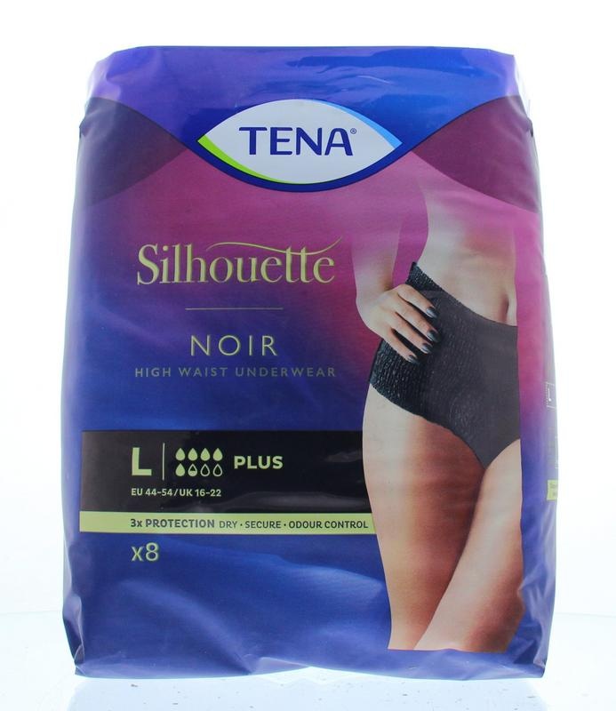 Tena Silhouette plus hohe Taille schwarz L 8 Stück