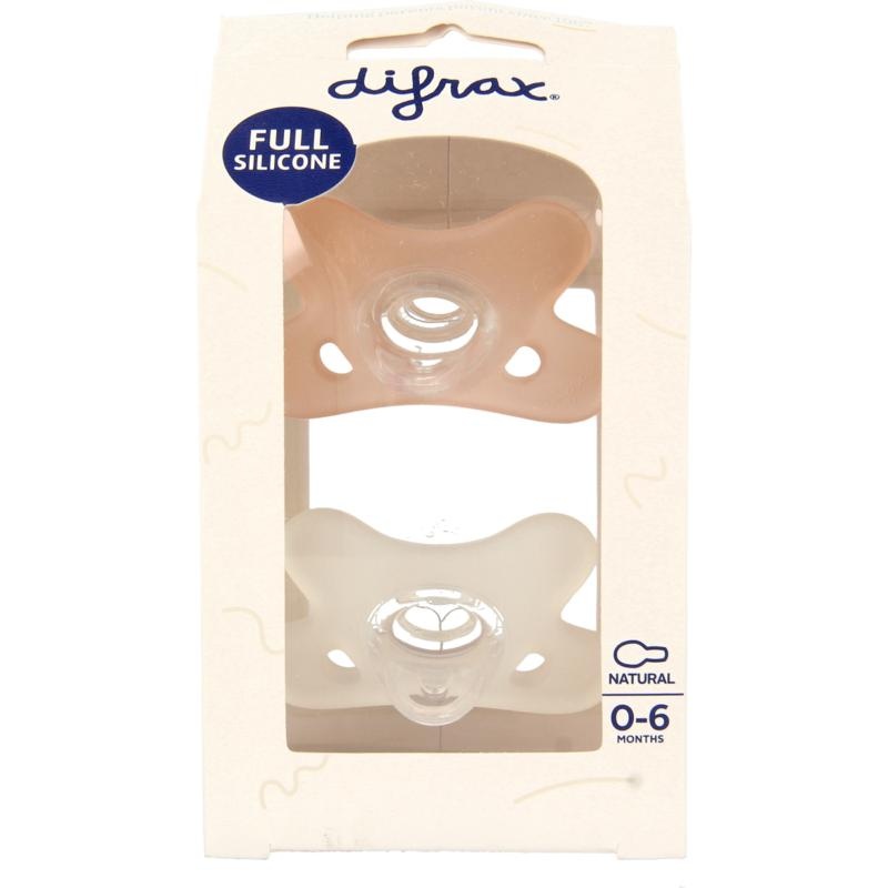 Difrax Difrax Silikon Schnuller natur 0-6 Monate 2 Stück