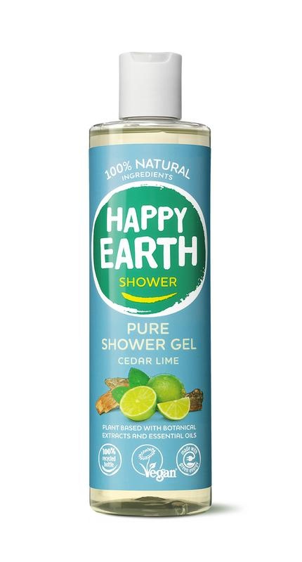Happy Earth Reines Duschgel Zedern-Limette 300 Ml