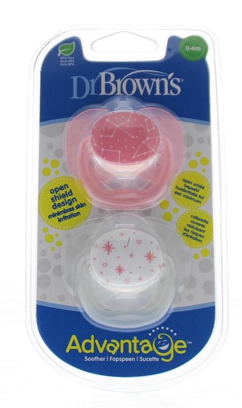 Dr Brown's Dr Brown's Schnullervorteil 0-6 Monate rosa 2 Stück