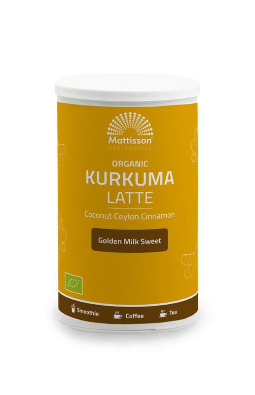 Mattisson Latte Kurkuma, goldene Milch, gesüßter Zimt - Kokosnuss, Bio (175 Gramm)