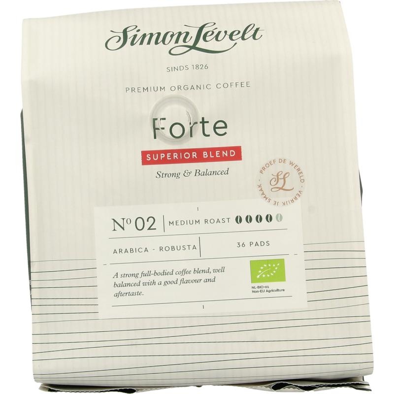 Simon Levelt Simon Levelt Cafe Pads Forte Superior Blend Bio (36 Stück)