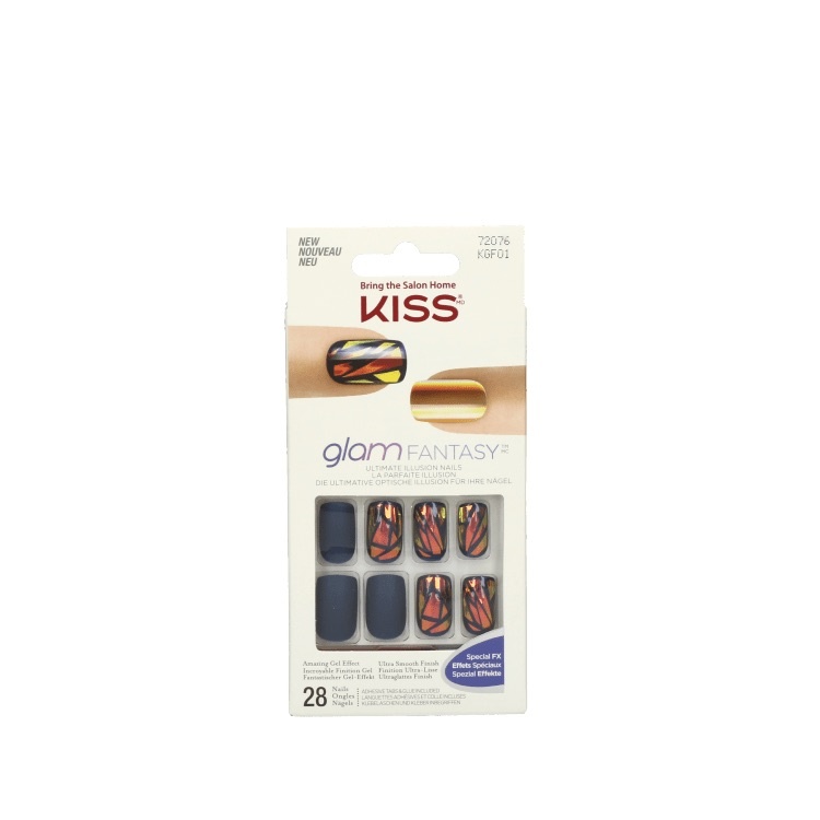 Kiss Kiss Jewel Fantasy-Nägel mit braunen Linien (1 Stück)