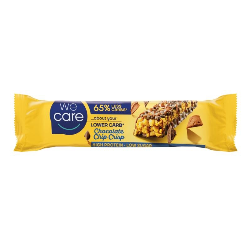 We Care We Care Lower Carb Riegel Chocolate Chip Crispy (150 Gramm)