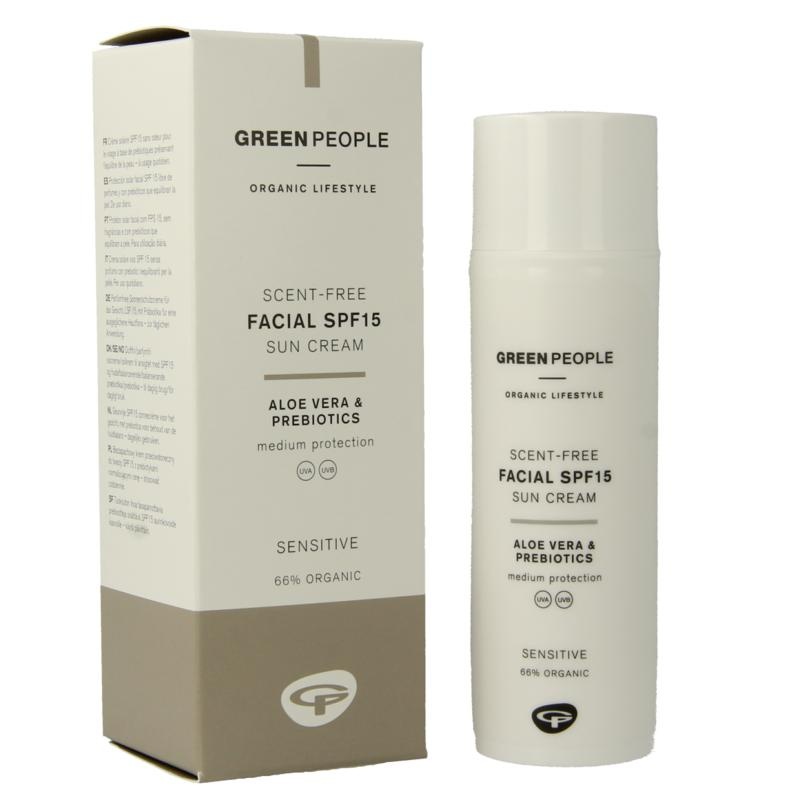 Green People SonnenCreme für das Gesicht, parfümfrei, LSF 15 (50 Ml)