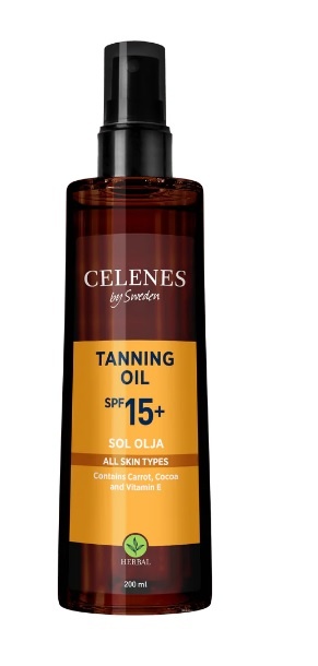 Celenes Kräuterbräunungsöl SPF15+ (200 Ml)