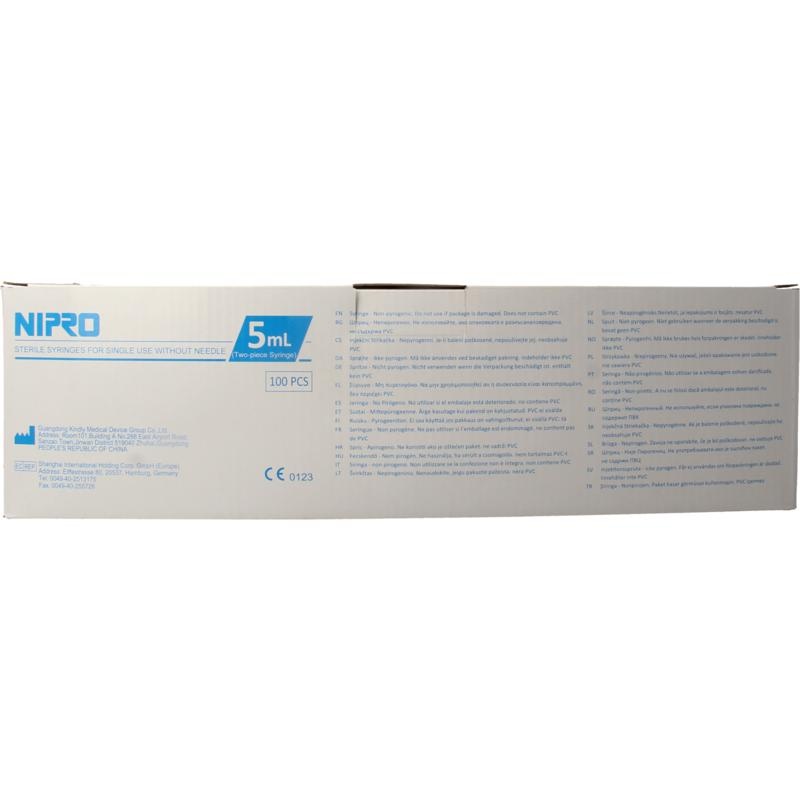 Nipro Nipro Injektionsspritze 2-teilig 5Ml Luer-Slip exzentrisch (100 Stück)