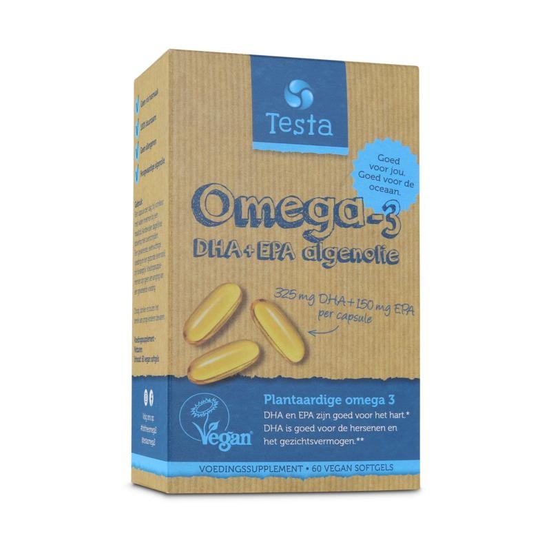 Testa Testa Omega-3-Algenöl 325 mg DHA + 150 mg EPA vegan (60 vegetarische Kapseln)