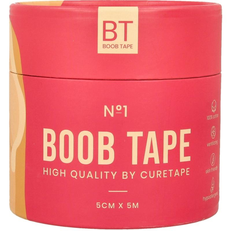 Curetape Boobtape Nr. 1 inkl. Brustwarzenabdeckungen 5cm x 5m beige (1 Stück)