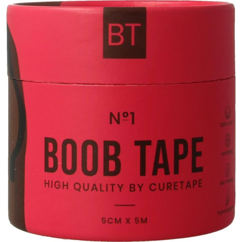 Curetape Boobtape Nr. 1 inkl. Brustwarzenabdeckungen - 5 cm x 5 m schwarz (1 Stück)