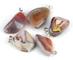 Steengoed Steinzeug-Achat-Botsuana-Rosa-Anhänger (5 Stück)