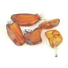 Steingut-Bernstein-Anhänger (5 Stück)