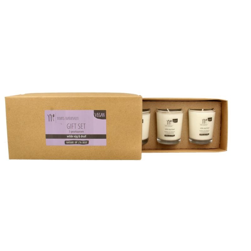 Yours Naturally Yours Naturally Giftset 3 Votiv-Duftkerzen Wildfeige & Traube (1 Set)