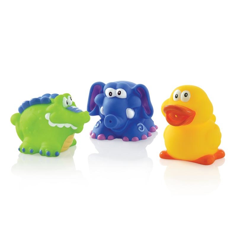 Nuby Nuby Squirting Badespielzeug: Krokodil, Elefant und Ente (1 Set)