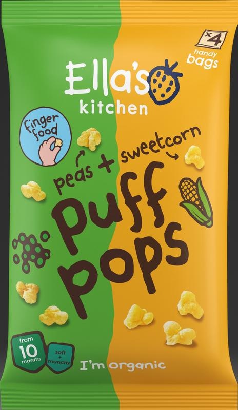 Ella's Kitchen Ella's Kitchen Puff Pops Erbsen Zuckermais 10+ Monate Bio (36 Gramm)