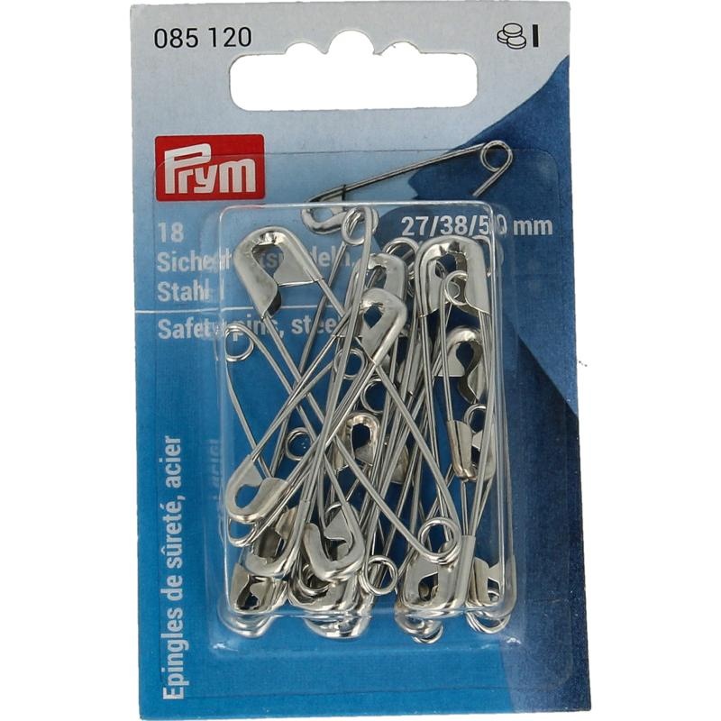 PRYM PRYM Sicherheitsnadeln Stahl Nr.0,2,3 (18 Stück)